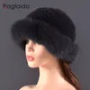 المرأة الحقيقية قبعة أرنب و فوكس حماية الأذن رقيق بيني beanies الأزياء محبوك كاب الدافئة الشتاء الفراء القبعات للنساء SKI Y200102