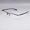 mooie bedrijfsstijl frameloze Men039s glazen titanium legering hoogwaardige werkbril van de werkglazen p8219 coole designer mannen broeierij met 5898639