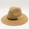 Wide Brim Hats Elegant Floral Sun Hat With Long Ribbon Women Summer Straw Felt Cap Jazz Floppy Bobo Sunbonnet Beach Fedora1