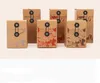 草の花茶卸売のためのレトロなクラフト紙茶茶包装箱の空の折りたたみギフトボックス