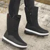 Platform Winter Sneeuw Waterdicht Down Pluche Schoenen Dames Casual Mid-Calf Rubber Laarzen Dames Wedge Botine Mujer Y200915