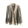 Moorue Autumn 2019 Femme Sweet Knitted Cardigan Long Stripe Cardigan Elastic Seater Feminino Grey Tops T200101