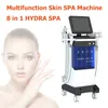 8 en 1 Microdermabrasion Hydro Nettoyage Jet d'eau Soins du visage Oxygène Petite bulle Lifting Propre Multifonction Élimination des points noirs Aspirateur