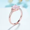 Kuololit 585 Rose Gold Natural Rose Quartz edelsteenring voor vrouwen 925 Sterling Silver Hexagon Luxe Ring voor Engagement Gifts1