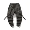 Chaifenko Hip Hop Calças de Carga Homens Moda Harajuku Harem Pant Streetwear Juntos Casuais Multi-Pocket Ribbons Tie Pants Pant 201110