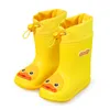 Rainboots Kids PVC Rubber Cartoon Baby Boys Shoes Waterproof Girls Boots Toddler Girl Garden Children's 220224