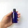 10 pcs 40x100 mm Dark Blue Glass Bottles With Black Plastic Common Cap&Plugs DIY 50 ml Essential Oil