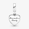 100% 925 Sterling Silver Love Makes A Family Heart Dangle Charms Fit Original European Charm Bracelet Bijoux De Mode Accessoires1945