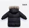 COOTELILI Cotton Veste d'hiver pour garçons Girls Real Raccoon Fur Chapeau d'hiver pour garçons Long Style Kids Parka Vêtements 201805376