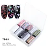 Na063 10 Roller Starry Sky Nail Folds Holografisk överföring Vattendekaler Nail Art Stickers 4 * 120cm DIY Image Nail Tips Dekorationsverktyg