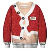 Unisex Spoof Ugly Christmas Sweater Vacation Santa Elf Funny Christmas Fake Hair Jumper Holiday Party Hoodie Sweatshirt Tops 201123