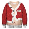 Unisexe Spoof Ugly Christmas Sweater Vacances Santa Elf Funny Noël Faux cheveux Jumper Holiday Party Sweat à capuche Tops 201123