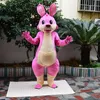 Costume della mascotte del canguro rosa di Halloween Personaggio a tema anime dei cartoni animati di alta qualità Taglia per adulti Vestito da esterno per festa di compleanno di carnevale di Natale