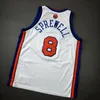 Maillot de basket-ball rétro personnalisé n ° 8 Latrell Sprewell College pour hommes, Ed blanc, toute taille 2xs-5xl, nom ou numéro
