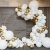 116PCSSET MATTE VIT GOLD METALLISKA BALLOONER Garland Arch Kit Baby Shower Wedding Birthday Party Chrome Balloon Decoration Kids F8053301