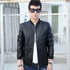 Wholesale- 2017 New Men Leather Jacket Fur Stand Collar Motorcycle Jaqueta Masculinas Jacket Mens fashion Casual jackets Leather coat Tops1