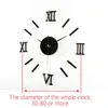 45x45cmローマ数3 d腕時計のアクリルミラードデジタル壁時計のためのモダンなデザインのDIYの家の装飾220115