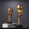 Home Decoration Accessories Silence Is Gold Statues for Decoration Human Face Statue Abstract Sculpture African Decor Home T200624332q