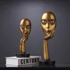 Home Decoration Accessories Silence Is Gold Statues for Decoration Human Face Statue Abstract Sculpture African Decor Home T200624205N