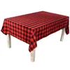 213 * 153cm Clássico Vermelho Vermelho Branco Tablecloth Tablecloth Tabela De Natal Decoração Tampa de Algodão Toalha de Linho Toalha de Christmas Decoração T200707