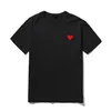 사랑 하트 티셔츠 복숭아 심장 남성 여성 둥근 목면의 짧은 슬리프 단색 자수 자수 심장 애호가 티 탑 힙합 셔츠