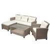 U STYLE Outdoor Patio Garden Furniture Sets 4 Piece Conversation Set Wicker Ratten Sectional Sofa with Seat Cushions US stock a18 a41