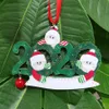 Christmas Tree Hanging Ornament 2020 Family Of 2 3 4 5 Santa Claus Pendant DIY Name Benediction Ornament Xmas Party Decorations RRA3564