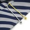 Gold Business Suit Collar Bar Pins Mens Skjorta CLIPS CLAPP Silverklänning Pin Fashion Jewelry Will and Sandy