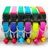 Großhandel Regenbogenhalsband mit Glöckchen für Hundekatze, verstellbare Haustier-Hundekätzchen-Welpenhalsband-Halskette für LJ201109