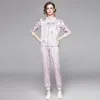 NIEUWE LENTE FALL Twee stukken 2 stks dames dames casual sets vintage bloemen letters print ritssluiting bovenaan jasbroek broek tracksuit ou487670