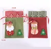 Designer- Sacchetti regalo creativi per decorazioni natalizie Borsa per mele con fascio di iuta per bambini Borsa per biscotti con caramelle Borsa regalo di Natale