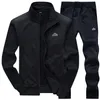 Gym printemps veste + pantalon survêtement décontracté hommes vêtements de sport survêtements polyester sweat sport polaire ropa hombre 211220