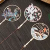 Chinese Retro Peacock Koi Tassel Pendant Group Fan Shape Brass Bookmark Metal Book Clip Pagination Mark2412627