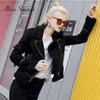 Faux Shearling Sheepskin Coat Leather Thick Suede Jacket Women Autumn Winter Lambs Wool Short Motorcycle Coats T200506