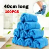 Disposable Gloves 100 Shoe Cover Blue Latex AntiStain AntiSlip Plastic Clean Boot Safe2960460