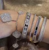 Tennismode Vierblättriges Kleeblatt Kaleidoskop dreifarbiges Armband Damen Mädchen Valentinstag Schmuck Herren Designer offizielle Website der gleiche Stil Mit Box