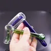 Mini copo martelo bongs braço percolador portátil fumar água colher tubulações borbulhantes vidro tabaco bongs erva seca tubos