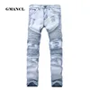 Hommes Skinny Jean Distressed Slim Jeans élastiques Denim Biker Jeans Hip Hop Pantalon lavé Jeans déchirés plus taille 28-42, YA558 201116