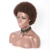 Afro kinky lockig syntetisk brun peruk simulering mänskligt hår perruques de cheveux funeins pelucas peruker för blackk kvinnor js5881