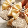 Dollbling Детские Алмазная Обувь Jewels Корона Handband Bling Sparkly Prewalkers великолепный жемчуг новорожденных Little Girl Dress Shoes