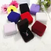 Velvet Jewelry Boxes Gift Pendant Necklace Rectangle Shape Display Show Case Weddings Party Jewellry Packaging Box for Drop Earrings 8*7*4cm