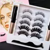 Обновленные 3D Магнитные Ресницы с Eyeliner Kit 5 пар Магнитная Ложные Ресницы многоразовый Натуральный густыми ресницами 2 Liquid Eyeliner Нет Клей