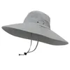 Новые Мужчины Сплошные Ведро Шляпа Большой Широкий Брейм Военные Шляпы Шляпы Подбородок Рыболовная Кепка Джунгли Охотничьи Кин Защита от солнца A1 Y200714