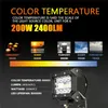 2 개 4 인치 200W 크리 어 LED 워크 라이트 바는 플러시 마운트 콤보 운전 램프 12V 6000K 20000LM를 들어 운전 오프로드 보트 자동차 포드