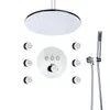 Sistema de ducha de baño pulido cromado Mezclador termostático Faucet Set 6 masaje 2 pulgadas jet ducha cabeza precipitaciones