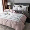 TUTUBIRD Europe Egyptian cotton bedding set Soft Satin floral pastoral linen strawberry leaf cactus print duvet cover bedspread T200706