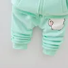 Baby Boys Girls Autumn Warm Weist Coat Sweatshirt Pants 3pcs اطفال الأطفال الأطفال الرياضيين بدلة صغيرة الملابس 2126045