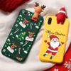 Casos de telefone celular de silicone com 3D Papai Noel boneca padrão anti-riscos à prova de choque macio tampa para iphone 11 12 13 pro máx x 6 6s 7 8 mais xr xsmax ano novo