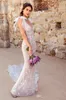 Kitty Chen 2021 Wedding Dresses Backless Beaded Spaghetti V Neck Lace Appliqued Beach Bridal Gowns Sweep Train Mermaid Wedding Dress