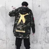Jackets de camuflagem de moda Homem High Street X Jaquetas de impressão Windbreaker Coat Hip Hop Streetwear Casual Capuz Pilot Jacket Tops Men